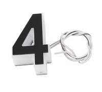 Hyuduo LED Door Number Light, Plug in Backlit Address Sign Number 4, IP44 ABS PC 12V for Residential Outside Door or Store Front