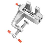 Hyuduo Mini Flat Pliers Miniature Bench Vise for Woodwork, Compact Aluminum Alloy Table Vise Tool with Adjustable Screw Rod, Clamp Objects in Different Sizes Tightly, Easy to