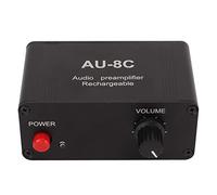 Hyuduo Mini Stereo Audio Preamplifier Aluminum Alloy Shell Headphone Amplifier DC 5V Built in 1000mAh Battery Noise Reduction for TV Phone Computer Guitar Use
