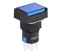 Hyuduo Momentary Push Button Switch Self Locking Function with Built in Control Light for Industrial Control Circuits AC DC 24V 1M Cycles 20K Hours Tested