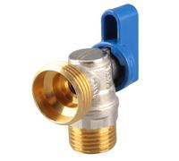 Hyuduo Quarter Turn Angle Stop Valve, Brass Water Shut Off Valve, Adjustable G1/2 DN15 Male X G3/4 DN20 Male Thread for Sink and Bathroom Fixtures