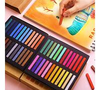 Hyuduo Soft Dry Pastel Sticks, 12/24/36/48 Colors Vibrant Chalk Pastels Set Easy for Art Drawing Painting Supplies with Square Sticks. Express Delicate Works with Safe (36 Colors)