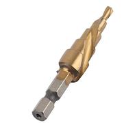 Hyuduo Step Drill Bit, High Speed Steel Hole Cutter Tool with Hex Handle, X Shaped Tip, Clear Size Scale, Multi Size Drilling for Wood Metal Plastic, Users and Workshops (4mm~12mm)