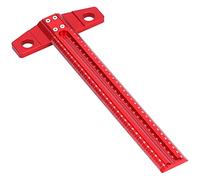 Hyuduo T Square Ruler Aluminum Alloy Removable Woodworking Scriber Art Framing Drafting Tools Ultra Precision Marking Ruler(Red)(400Mm),Square