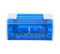 Hyuduo Terminal Distribution Box 2-Level Junction Box 211 125A 500V DIN Rail Mount Brass Conductive Retardant Housing with Transparent Dust Cover for Electrical Engineering