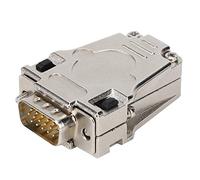 Hyuduo VGA Male DB15 Solder-Type Connector with Metal Shield Case - 15 Pin D-Sub Adapter for Terminal Blocks and Signal Module