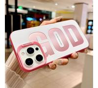 HYUEKOKO "GOD HAS A Plan for You Phone Case for iPhone 13 Pro, Cute Fashion Letter Print Aesthetics Design Simple Case, Soft TPU Slim Shockproof Cover for Girls Women and Men - Pink