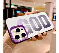 HYUEKOKO "GOD HAS A Plan for You Phone Case for iPhone 13 Pro Max, Cute Fashion Letter Print Aesthetics Design Simple Case, Soft TPU Slim Shockproof Cover for Girls Women and Men - Purple