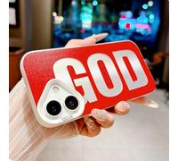HYUEKOKO "GOD HAS A Plan for You Phone Case for iPhone 17, Cute Fashion Letter Print Aesthetics Design Simple Case, Soft TPU Slim Shockproof Cover for Girls Women and Men - White Red