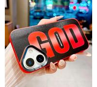 HYUEKOKO "GOD HAS A Plan for You Phone Case for iPhone 17, Cute Fashion Letter Print Aesthetics Design Simple Case, Soft TPU Slim Shockproof Cover for Girls Women and Men - Black Red