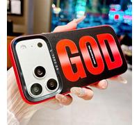 HYUEKOKO "GOD HAS A Plan for You Phone Case for iPhone 17 Pro Max, Cute Fashion Letter Print Aesthetics Design Simple Case, Soft TPU Slim Shockproof Cover for Girls Women and Men - Black Red