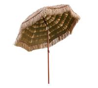 HYUFEIAO Outdoor Straw Umbrella Umbrella Tilts, Garden Parasol, Hawaiian Tropical Beach Umbrella 7ft with 8 Ribs, Portable Balcony Umbrella 240cm(Natural 240cm/8ft)