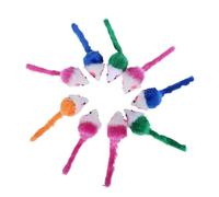 HYUIND 10pcs/lot Mini Colorful Cat Toys Plush False Mouse Toys For Cats Kitten Funny Playing Cat Products Pet Cat Supplies(10pcs B)