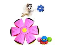 HYUIND 1pcs Random Color Flying Saucer Deformation Ball Elastic Stepping Ball Pet Flying Disc Interactive Pet Training Cat Toy