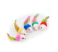 HYUIND 5pcs Simulated Plush Mouse Toy Cat Toys For Indoor Cats Cats To Chase Exercise Cat Toys Feather Wand Agile Moving