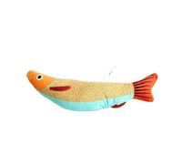 HYUIND Cat Toy Catnip 3D Simulation Fish Goldfish Kitten Toys Pillowfish Interactive Sounding Cat Chew Bite Plush Toys(Yellow Style2)