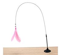HYUIND Cats Toys Feathers Wand Interactive Kitten Toys With Super Suction Cup Detachable 2 PCS Feather Replacements(S)