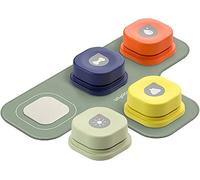 HYUIND Dog Button Record Talking Pet Communication Vocal Training Interactive Toy Bell Ringer With Pad And Sticker Easy To Use(4 packs)