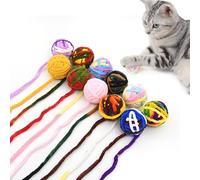 HYUIND Pet Cat Toys Are Self Entertaining Chew And Tease Cats Toy Balls Colored Wool Balls Cat Toy For Pet Accessories(Blue enchantress)