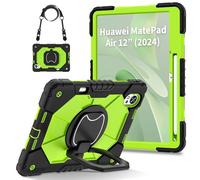 HYUKcase Case for Huawei Matepad Air 12 inch (2025)(2024)/MatePad 12X (2025),Shockproof and Drop Resistant,360-degree Rotating Stand,Can Be Carried By Hand. (Black+Green)
