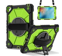 HYUKcase Case for iPad 6th/5th Generation/Air 2/Pro 9.7'',Equipped with Brackets,Shoulder Straps,and Hand Straps,Shock-absorbing and Drop Resistant, (Black+Green)