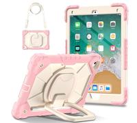 HYUKcase Case for iPad 6th/5th Generation/Air 2/Pro 9.7'',Shockproof and Drop Resistant,360-degree Rotating Stand,Can Be Carried By Hand. (Rose Gold)