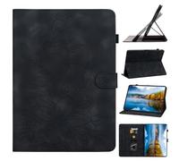 HYUKcase Case for iPad 9.7 inch 2018 2017 5th/6th Generation/iPad Air 2,Embossed Suede Leather Stand Cover for Kids,Girls,Woman,with Card Slots and Pen Cap, (Black)