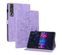 HYUKcase Case for iPad 9.7 inch 2018 2017 5th/6th Generation/iPad Air 2,Embossed Suede Leather Stand Cover for Kids,Girls,Woman,with Card Slots and Pen Cap, (Purple)