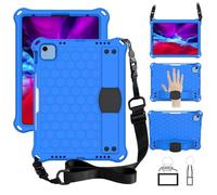 HYUKcase Case for iPad 9.7 inch 2018 2017 5th/6th Generation/iPad Air 2,Heavy Duty Shockproof Protective Cover with Shoulder Strap Handles Stand for Girls Women (Blue+Black)