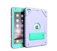 HYUKcase Case for iPad 9.7 inch 2018 2017 5th/6th Generation/iPad Air 2,with Adjustable Shoulder Strap & Built-in Stand, Multi-Angle Protective Cover. (Purple+Green)