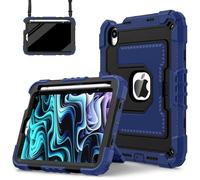 HYUKcase Case for iPad mini 7 A17 Pro 2024/iPad Mini 6 2021 8.3 Inch iPad mini 7th/6th Gen,Stand & Pen Slot, Heavy Duty Shockproof Cover,Suitable as A Gift (Tibetan Blue Black)