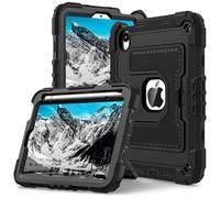 HYUKcase Case for iPad mini 7 A17 Pro 2024/iPad Mini 6 2021 8.3 Inch iPad mini 7th/6th Gen,Stand & Pen Slot, Heavy Duty Shockproof Cover,Suitable as A Gift (Black Black)