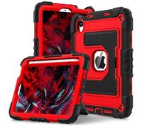 HYUKcase Case for iPad mini 7 A17 Pro 2024/iPad Mini 6 2021 8.3 Inch iPad mini 7th/6th Gen,Stand & Pen Slot, Heavy Duty Shockproof Cover,Suitable as A Gift (Black Red)