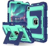 HYUKcase Case for iPad mini 7 A17 Pro 2024/iPad Mini 6 2021 8.3 Inch iPad mini 7th/6th Gen,Stand & Pen Slot, Heavy Duty Shockproof Cover,Suitable as A Gift (Dark Blue Mint Green)