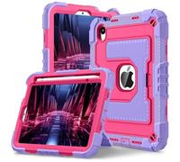 HYUKcase Case for iPad mini 7 A17 Pro 2024/iPad Mini 6 2021 8.3 Inch iPad mini 7th/6th Gen,Stand & Pen Slot, Heavy Duty Shockproof Cover,Suitable as A Gift (Lotus Root Purple And Rose Red)