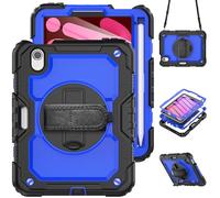 HYUKcase Case for iPad mini 7 (A17 Pro) 2024/iPad Mini 6th Gen 8.3'' 2021,2-in-1 PC+Silicone with Screen Protector, Shoulder Strap, Pearl Bag & Pen Holder for Amazon Fire Tablet (Dark Blue PC)