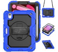 HYUKcase Case for iPad mini 7 (A17 Pro) 2024/iPad Mini 6th Gen 8.3'' 2021,2-in-1 PC+Silicone with Screen Protector, Shoulder Strap, Pearl Bag & Pen Holder for Amazon Fire Tablet (Dark Blue)