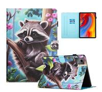 HYUKcase Case for Lenovo Idea Tab TB336FU TB336ZU 11.0 inch 2025/Tab K11 Gen 2,Shockproof PU Leather Cover with Card Slot,Smart Wake Sleep Stand Cover (Raccoon)