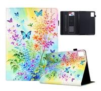HYUKcase Case for Lenovo Idea Tab TB336FU TB336ZU 11.0 inch 2025/Tab K11 Gen 2,Shockproof PU Leather Cover with Card Slot,Smart Wake Sleep Stand (Colorful Flowers)