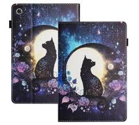 HYUKcase case for Lenovo Tab M10 Plus 3rd Gen Case 10.6 Inch 2022(TB125FU/TB128FU/TB128XU),Anti-Slip Stand Soft TPU Back Protective Cover with Elastic Strap,Card Slots+Pencil Holder (Cat)