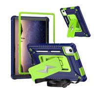 HYUKcase Case for Lenovo Tab M11/Tab K11 LTE 11" 2024 TB-330FU/TB-330XU Tablet/Xiaoxin Pad 2024,3-in-1 Shockproof Tablet Case, Plastic+Silicon with Kickstand, Strap Optional (Dark Navy Green)