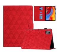HYUKcase Case for Lenovo Tab M11/Tab K11 LTE 11" 2024 TB-330FU/TB-330XU Tablet/Xiaoxin Pad 2024,Anti-Slip Stand Soft TPU Back Protective Cover with Elastic Strap,Card Slots+Pencil Holder (Red)