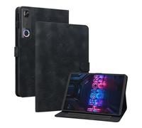 HYUKcase Case for Lenovo Tab One / K9 (TB305FU) 8.7 inch (Black) | Embossed Suede Leather Stand Cover for Kids,Girls,Woman,with Card Slots and Pen Cap