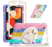 HYUKcase Case for Lenovo Tab One/Lenovo Tab K9 TB305FUXU,with 360°Rotatable Stand & Shoulder Strap, Heavy Duty (Colorful Pink)