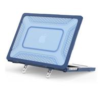 HYUKcase Case for Mac Book Pro 14 2021/2023/2024/2025/2026,with Anti-Slip Durable Metal Stand Holds,Honeycomb Hybrid Rugged Shell,Max Cooling & Stability (Dark Blue)