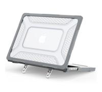 HYUKcase Case for Mac Book Pro 14 2021/2023/2024/2025/2026,with Anti-Slip Durable Metal Stand Holds,Honeycomb Hybrid Rugged Shell,Max Cooling & Stability (Gray)