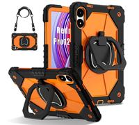 HYUKcase Case for Redmi Pad Pro/Xiaomi Poco Pad 12.1 Inch,Shockproof and Drop Resistant,360-degree Rotating Stand,can Be Carried By Hand. (Black Orange)