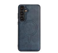 HYUKcase Case for Samsung A 34 5G,Magnetic Leather Compatible with MagSafe, PU Cover with Reinforced Protection & Strong Magnetic Ring for Fast Wireless Charging.Blue
