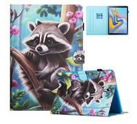 HYUKcase Case for Samsung Galaxy Tab A 10.5 2018 Model SM-T590/T595/T597,Shockproof PU Leather Cover with Card Slot,Smart Wake Sleep Stand Cover (Raccoon)