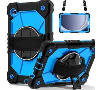 HYUKcase Case for Samsung Galaxy Tab A11 Plus/A11 + 11" 2025 SM-X230,Equipped with Brackets,Shoulder Straps,and Hand Straps,Shock-absorbing and Drop Resistant, (Black+Blue)